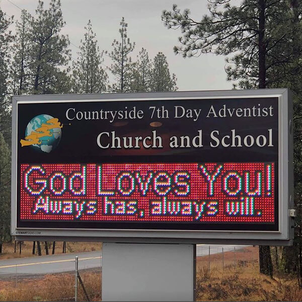 Church Sign for Countryside Seventh-day Adventist Church