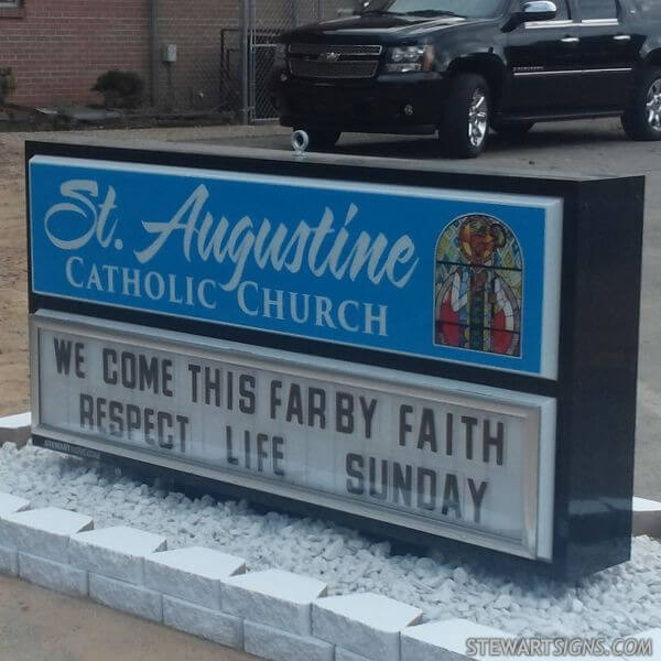 Church Sign for St Augustine Catholic  Church