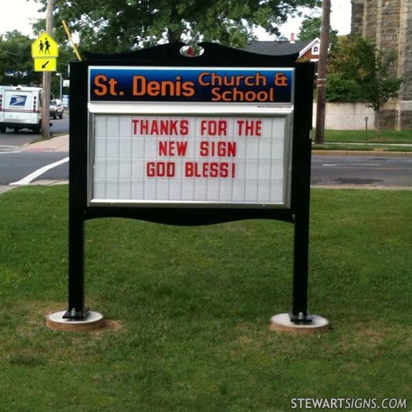 Church Sign for St. Denis Church