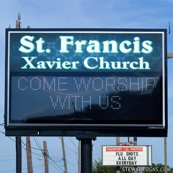 Church Sign for St. Francis Xavier Church