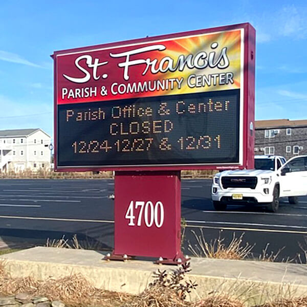 Church Sign for St. Francis of Assisi Parish and Community Center