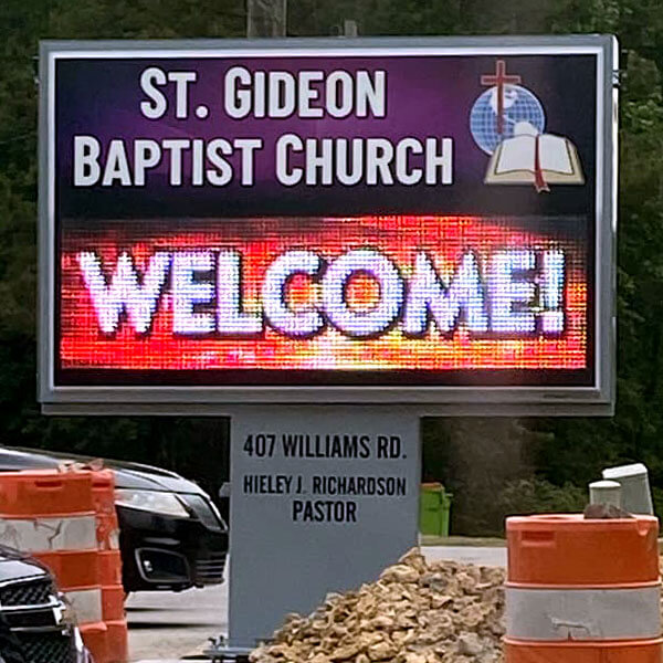 Church Sign for St. Gideon Baptist Church