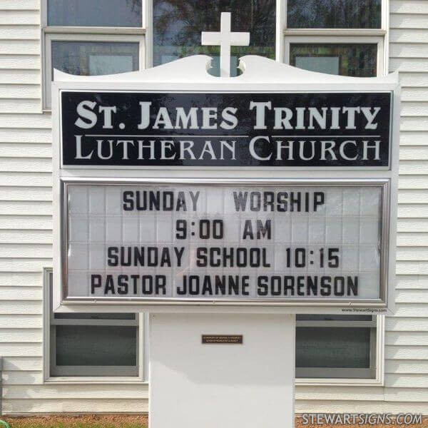 Church Sign for St. James Trinity Lutheran Church