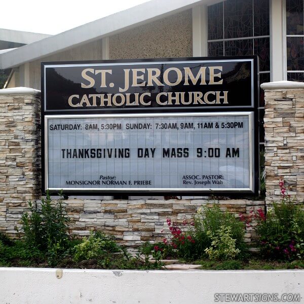 Church Sign for Saint Jerome Catholic Church