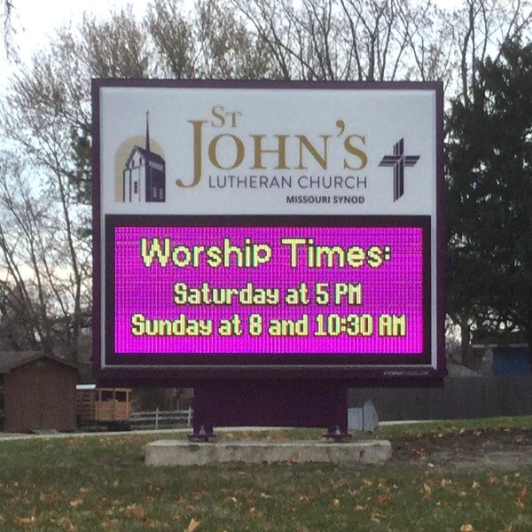 Church Sign for St. John's Lutheran Church