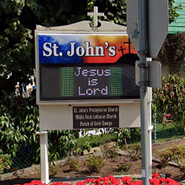 Church Sign for St. John's Presbyterian Church