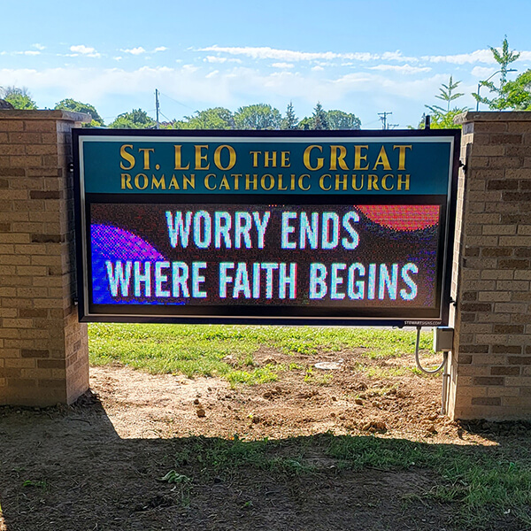 Church Sign for St Leo's Church