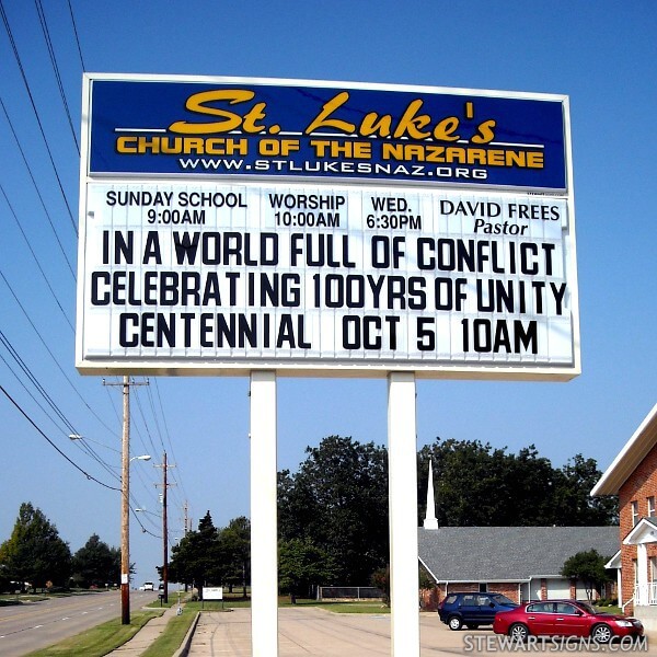 Church Sign for Saint Luke's Church of the Nazarene