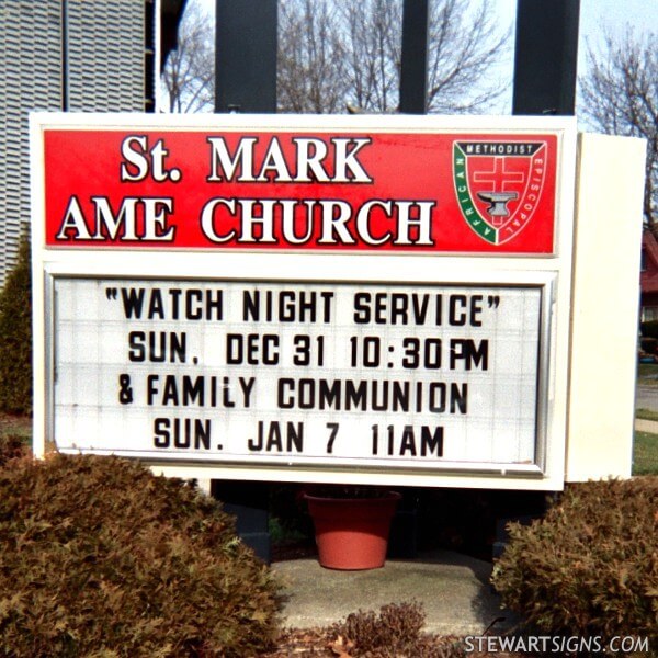 Church Sign for Saint Mark A M E Church