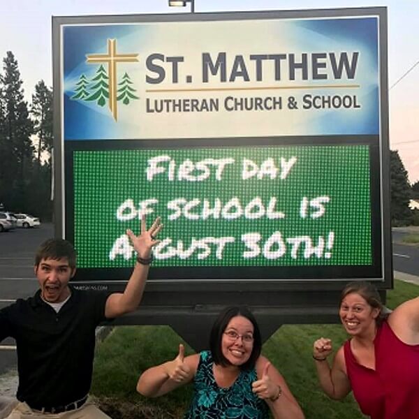 Church Sign for St. Matthew Lutheran Church & School