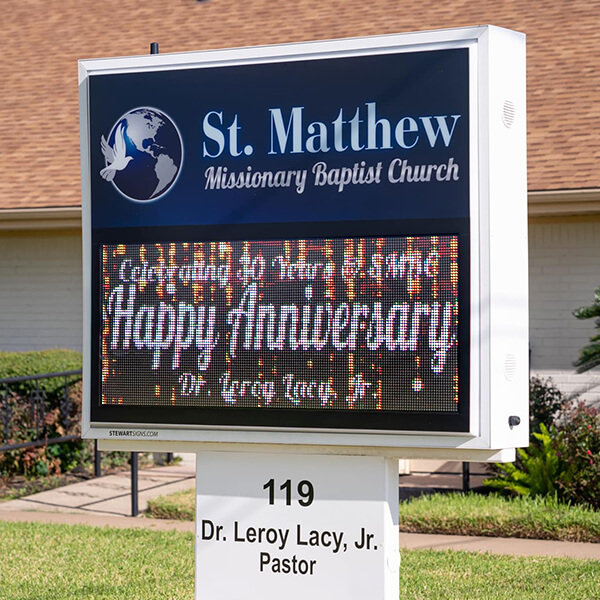 Church Sign for St. Matthew Missionary Baptist Church