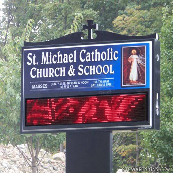 Church Sign for St. Michael the Archangel Church & School