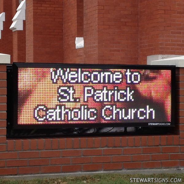Church Sign for St Patrick's Catholic Church