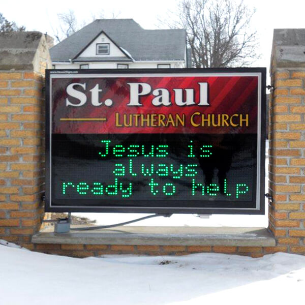 Church Sign for St Paul Lutheran Church and School