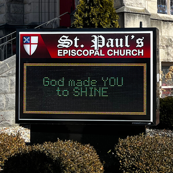Church Sign for St Paul's Episcopal Church