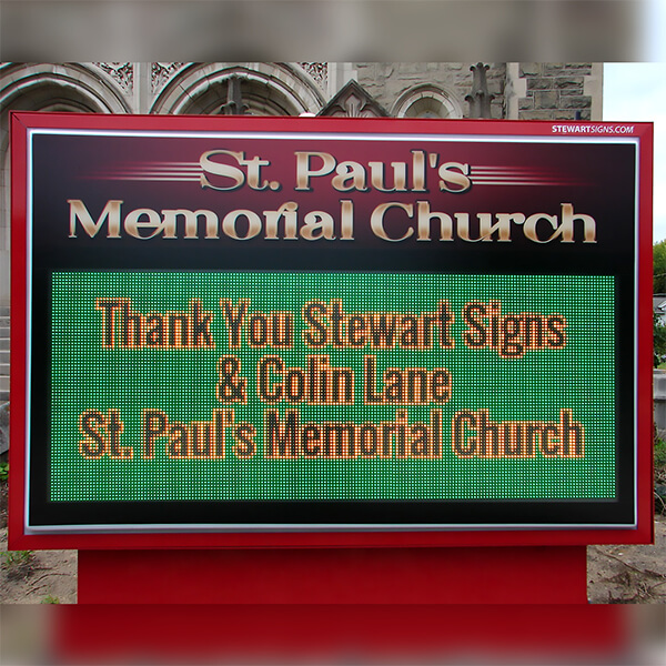 Church Sign for Saint Pauls Memorial Church