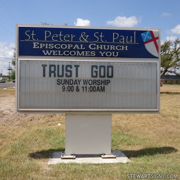 Church Sign for St. Peter and St. Paul Episcopal Church
