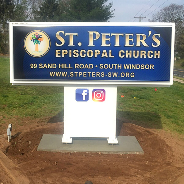 Church Sign for St Peter's Episcopal Church
