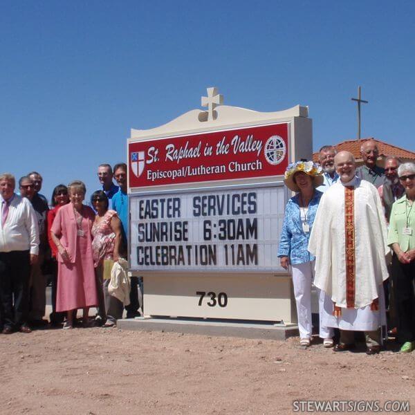 Church Sign for St. Raphael in the Valley