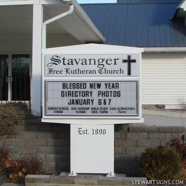 Church Sign for Stavanger Free Lutheran Church