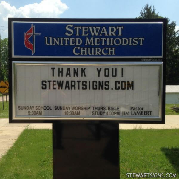 Church Sign for Stewart United Methodist Church
