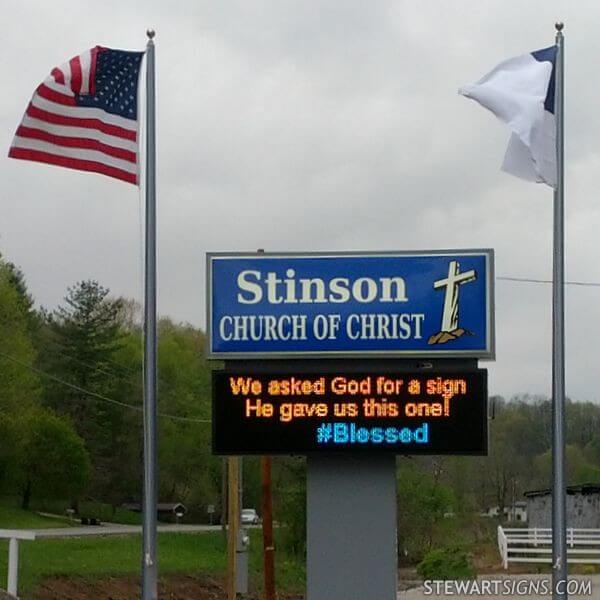 Church Sign for Stinson Church of Christ
