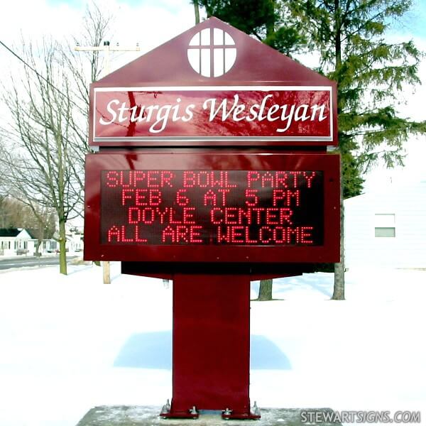 Church Sign for Sturgis Wesleyan Church