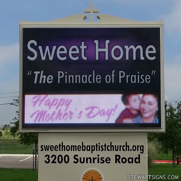 Church Sign for Sweet Home Baptist Church