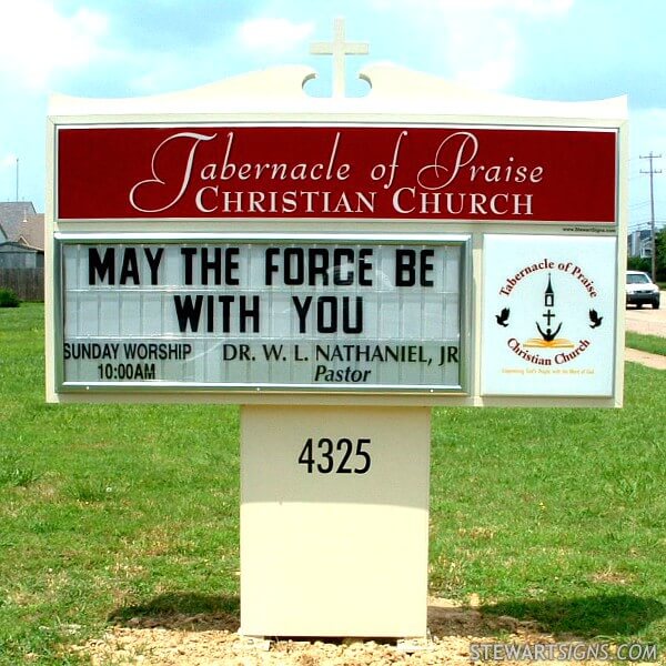 Church Sign for Tabernacle of Praise Christian Church