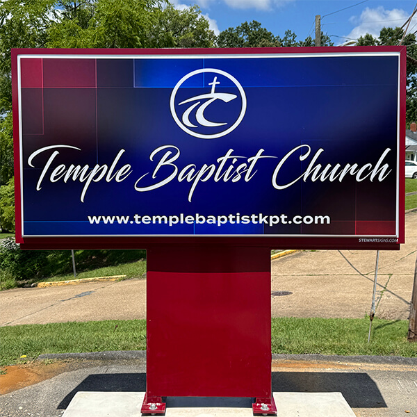 Church Sign for Temple Baptist Church
