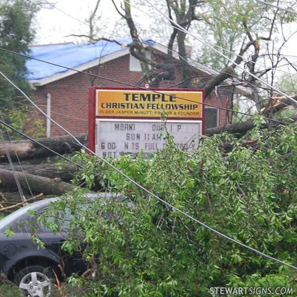 Church Sign for Temple Christian Fellowship Church