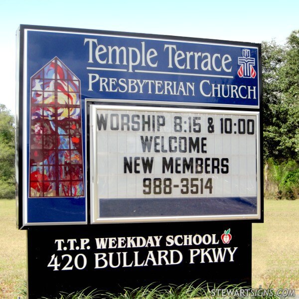 Church Sign for Temple Terrace Presbyterian Church