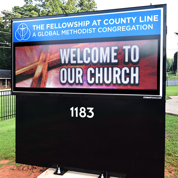 Church Sign for County Line United Methodist Church