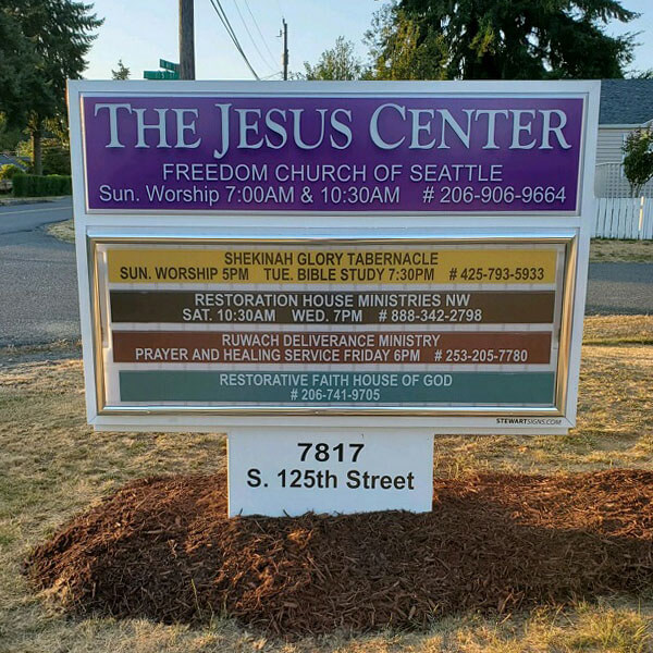 Church Sign for The Jesus Center - Freedom Church