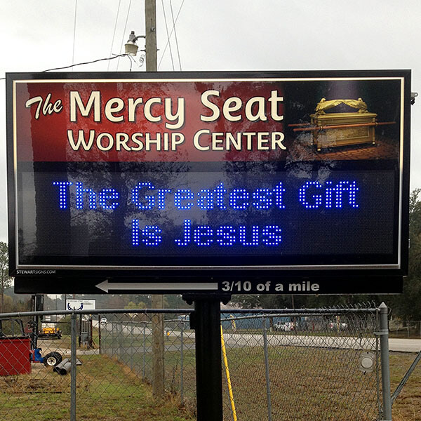 Church Sign for The Mercy Seat Worship Center