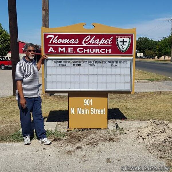 Church Sign for Thomas Chapel A. M. E. Church