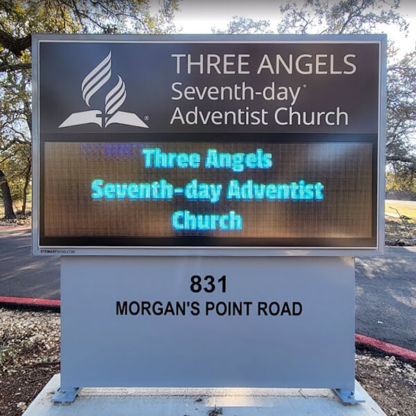 Church Sign for Three Angels Seventh-day Adventist Church