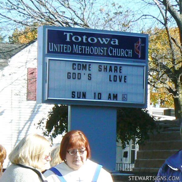 Church Sign for Totowa United Methodist Church