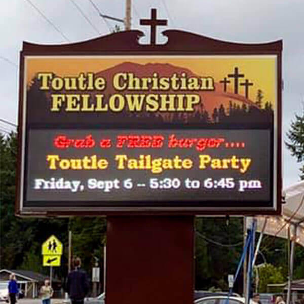 Church Sign for Toutle Christian Fellowship