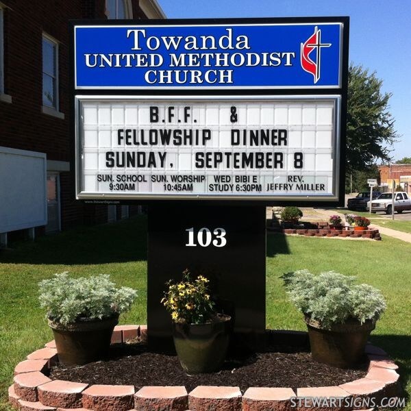 Church Sign for Towanda United Methodist Church