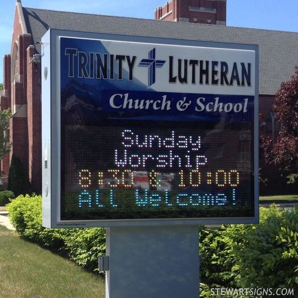 Church Sign for Trinity Lutheran Church and School