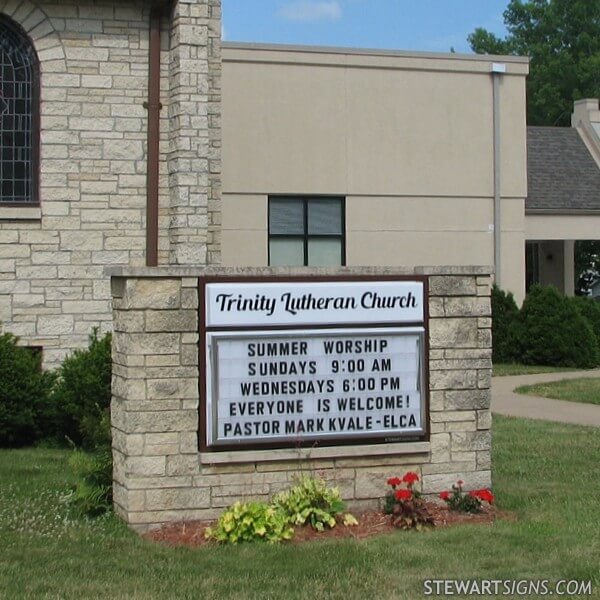 Church Sign for Trinity Lutheran Church