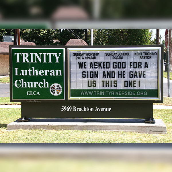 Church Sign for Trinity Lutheran Church