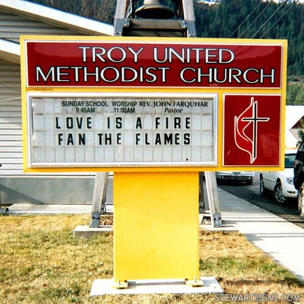 Church Sign for Troy United Methodist Church