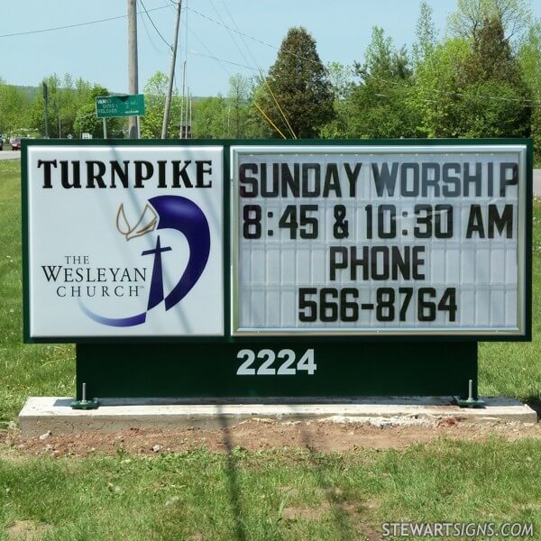 Church Sign for Turnpike Wesleyan Church