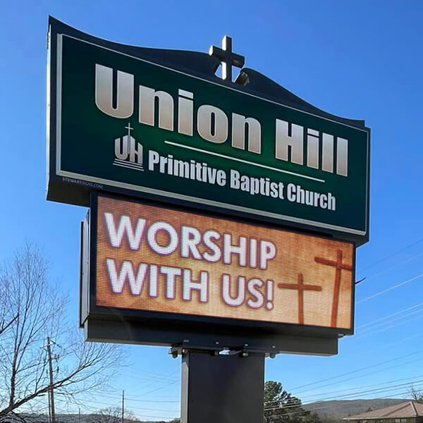 Church Sign for Union Hill Primitive Baptist Church