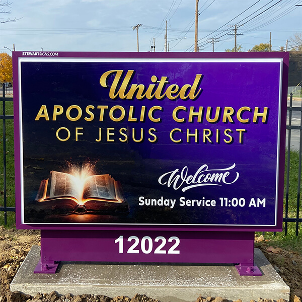 Church Sign for United Apostolic Church of Jesus Christ
