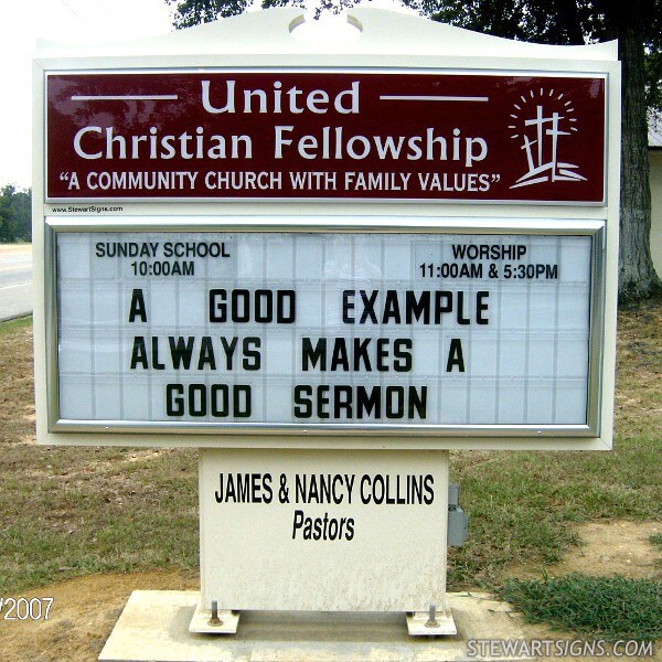 Church Sign for United Christian Fellowship