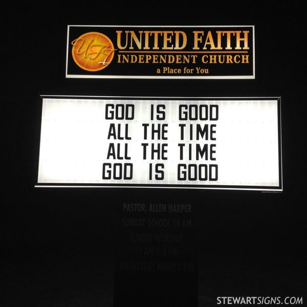 Church Sign for United Faith Independent Church