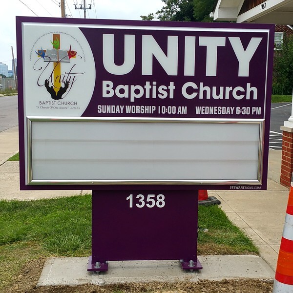 Church Sign for Unity Baptist Church of Columbus